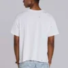 Weißes, bedrucktes, kurzes T-Shirt