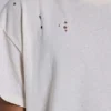 Weißes, verkürztes T-Shirt mit Mottenprint