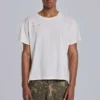 Weißes, verkürztes T-Shirt mit Mottenprint