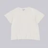 Weißes, verkürztes T-Shirt mit Mottenprint