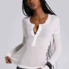 White Haze Henley-Oberteil