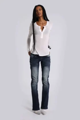 White Haze Henley-Oberteil