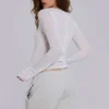 „White Mist“-Oberteil mit V-Ausschnitt