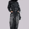 XL Colossus Jeans mit Ketten und Distressed-Effekt