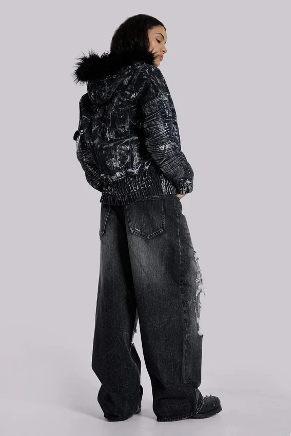 XL Colossus Jeans mit Ketten und Distressed-Effekt