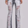 Zain Shredded Bootcut-Jeans in Grau