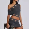 Zarco Asymmetrisches Minikleid mit Ösen