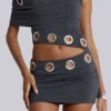 Zarco Asymmetrisches Minikleid mit Ösen